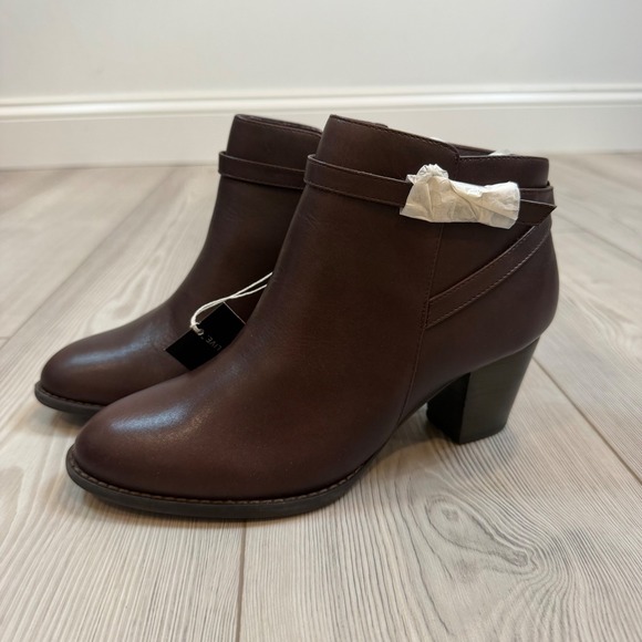 Vionic Shoes - Vionic Upright Upton Ankle Boots Java Brown Leather Orthaheel Womens 7 Wide NEW